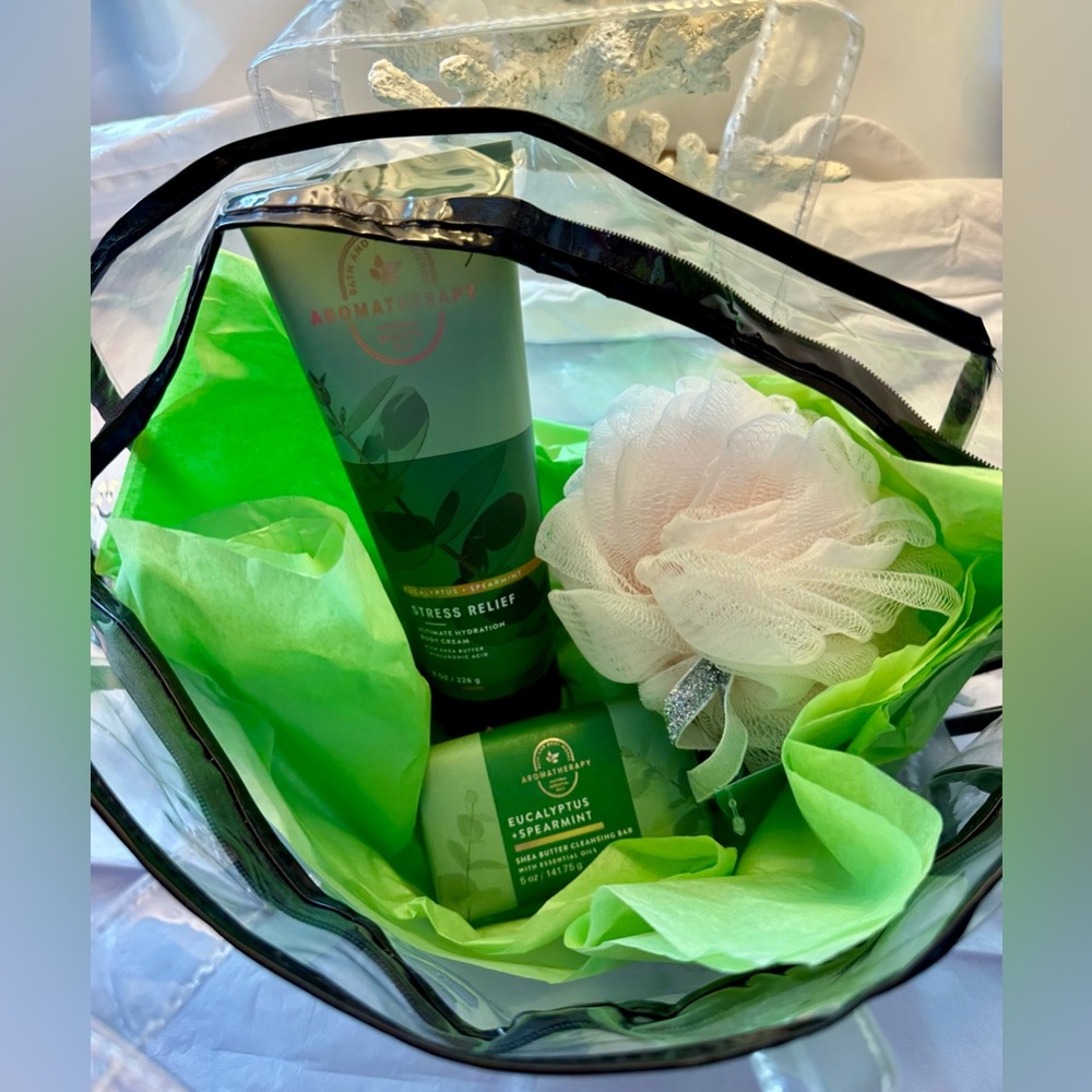 BATH & BODY WORKS AROMATHERAPY EUCALYPTUS & SPEARMENT SOAP + BODY CREAM - Picture 5 of 6